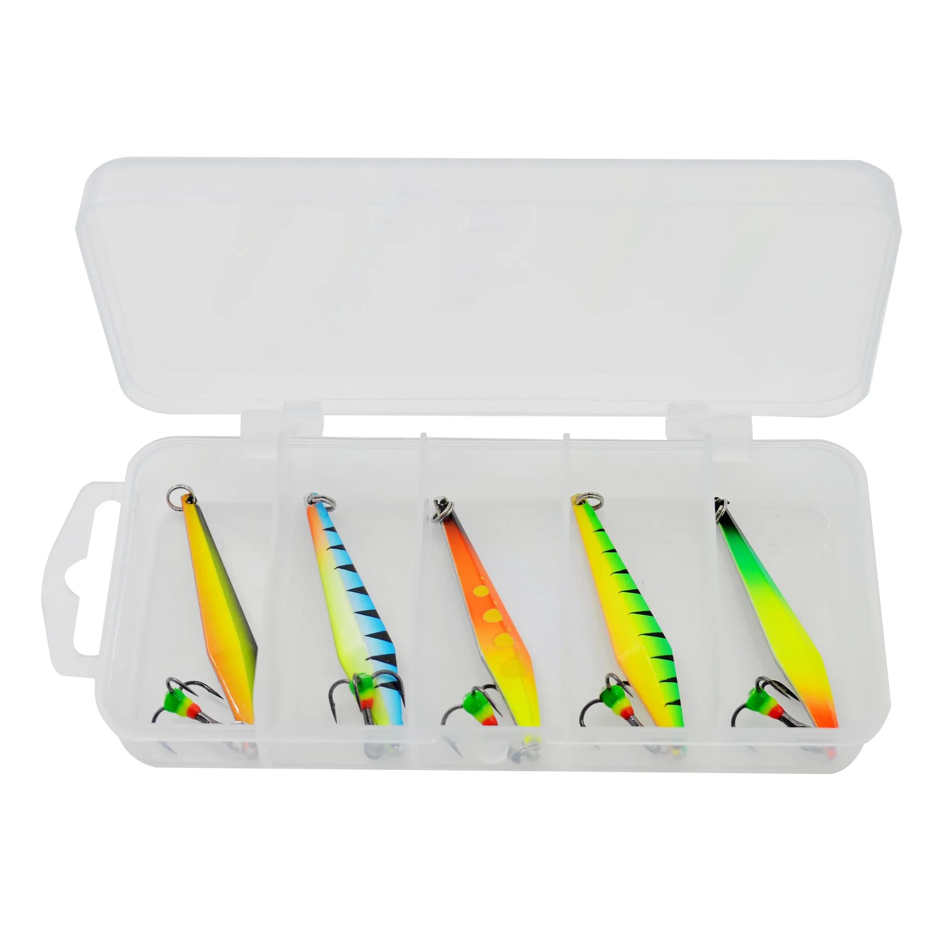 5 pcs/box Cubicle Shape Fishing Knife In Ice Esca 5g/5.5cm Metal Cucchiai Nichelato Fishing Equipment Stainless Steel