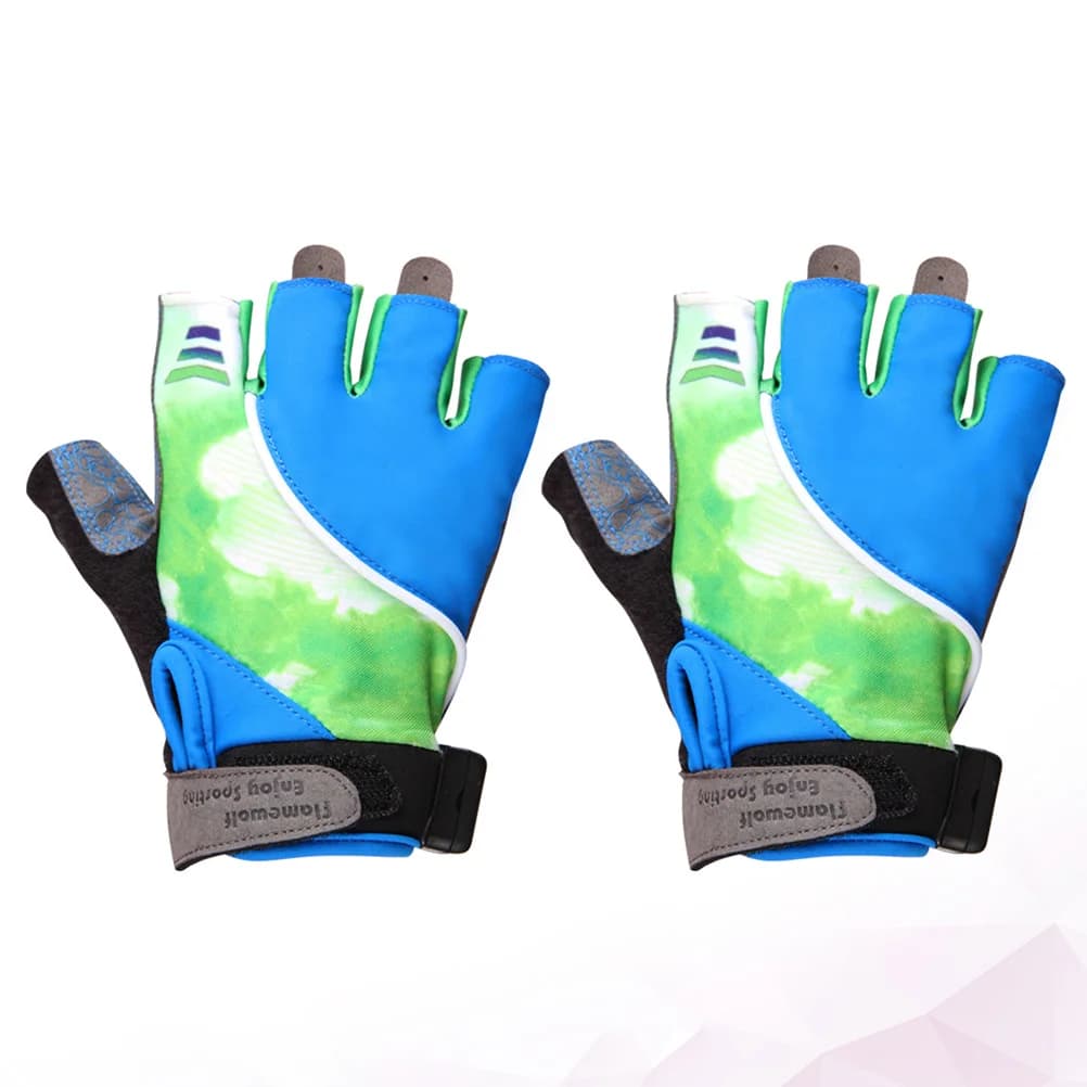 1 paio di guanti da ciclismo traspiranti e confortevoli, materiale estivo, equitazione all'aperto, jogging, pesca, escursionismo, blu