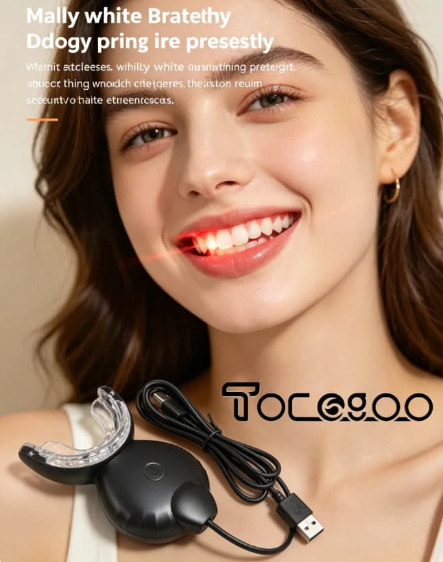 Oral Care & Dental Whitening - Portable Smart Blue LED Lamp with Timer and 16 Lights, USB Rechargeable for Whitening teeth