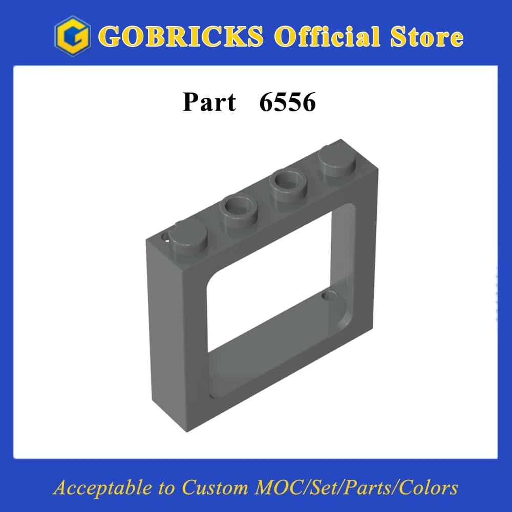Gobricks 6556 1PC Finestra di Mattoni 1x4x3 Treno con Fori per Otturatore Parti e Borchie Solide sulle Estremità Building Block Bambini Modello Regalo per Adulti