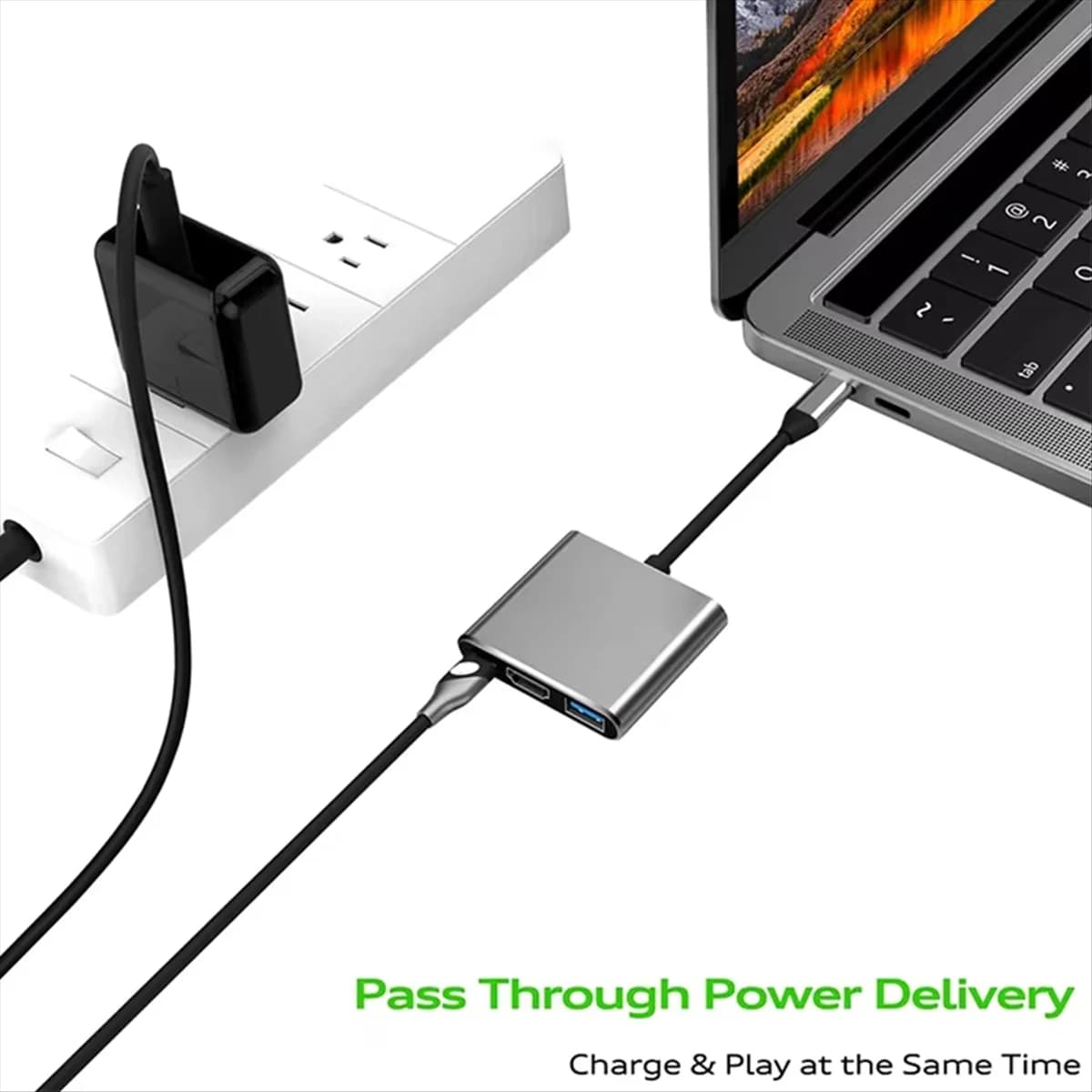 【Some】 Hub USB 3 in 1 Docking station USB 3.0 compatibile da USB C a HDMI Hub splitter da tipo C a HDMI