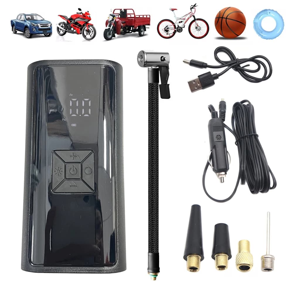 Pompa d'aria Compressore d'aria portatile per pneumatici per auto Gonfiatore rapido per pneumatici Pompa d'aria a pressione precisa per palla da bicicletta per moto 150PSI