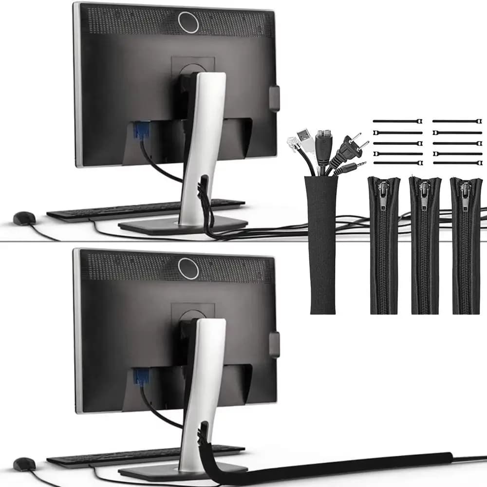 Guaina per la gestione dei cavi dati in neoprene con cerniera, custodia per cavi del computer, organizer per cavi con classificazione
