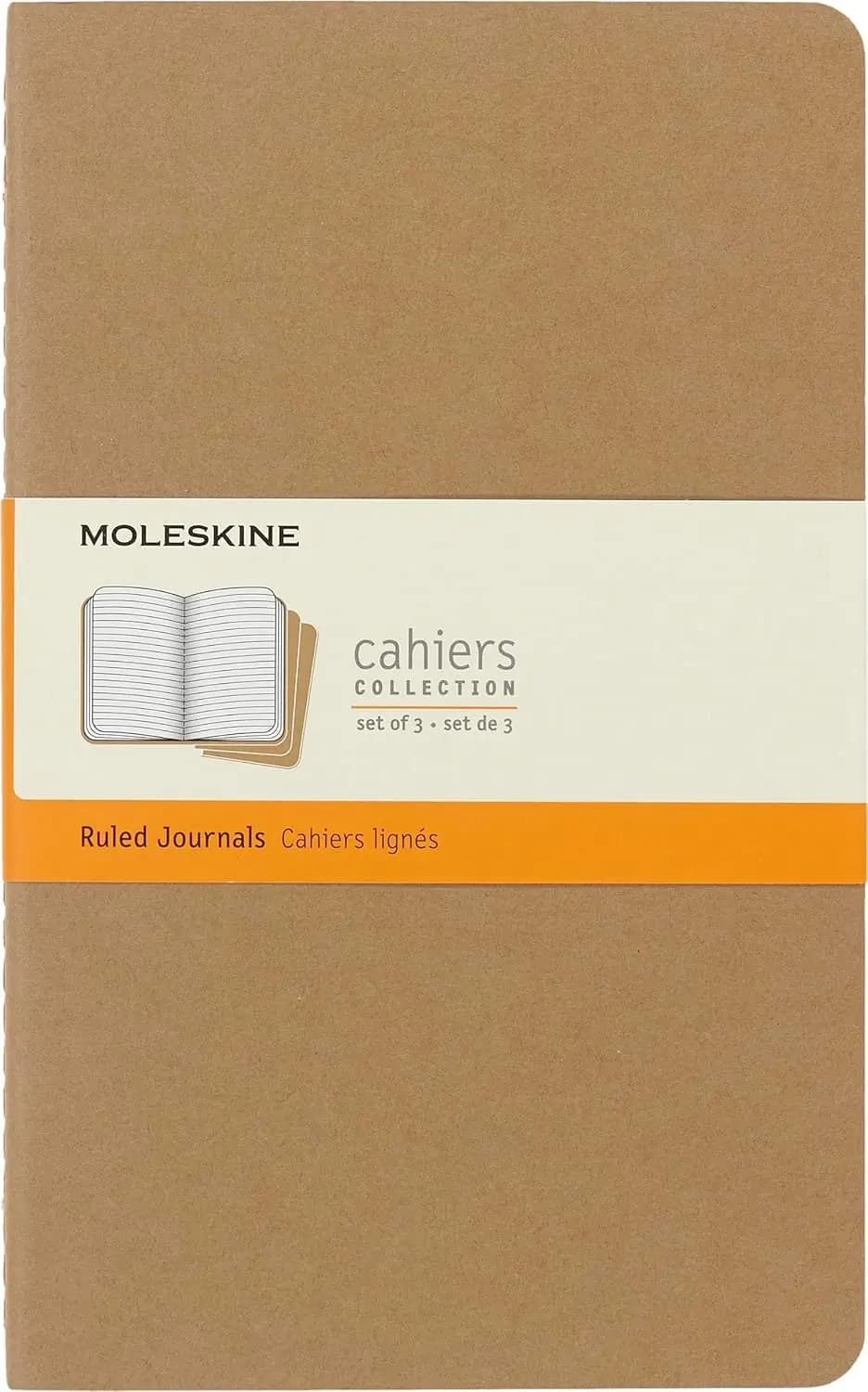 Soft Cover Ruled Journal Set, Large 5x8.25 Inches, 80 Pages Each, Black, 3 Pack