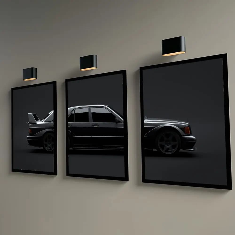 Classic Sports Car 190E Design HD Linen Canvas Poster Wall Art Prints for Living Room Bedroom Office Home Decoration Gift Gift