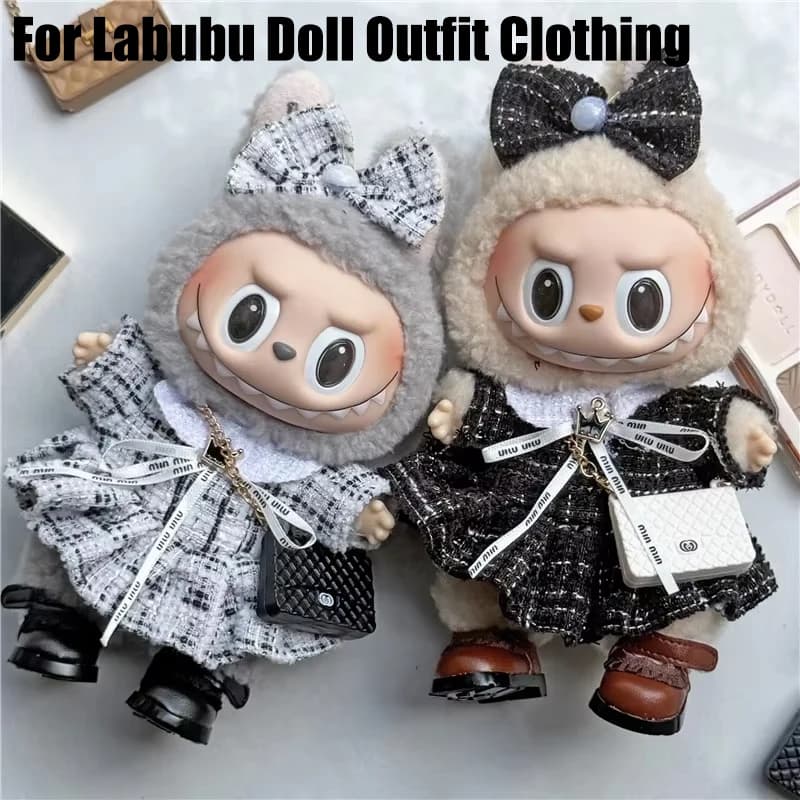 15 17 centimetri Per Labubu Bambola Adorabile Gonna Vestito Vestiti Colorato Classico Socialite Vestito di Lusso Borsa A Tracolla Accessori di Abbigliamento