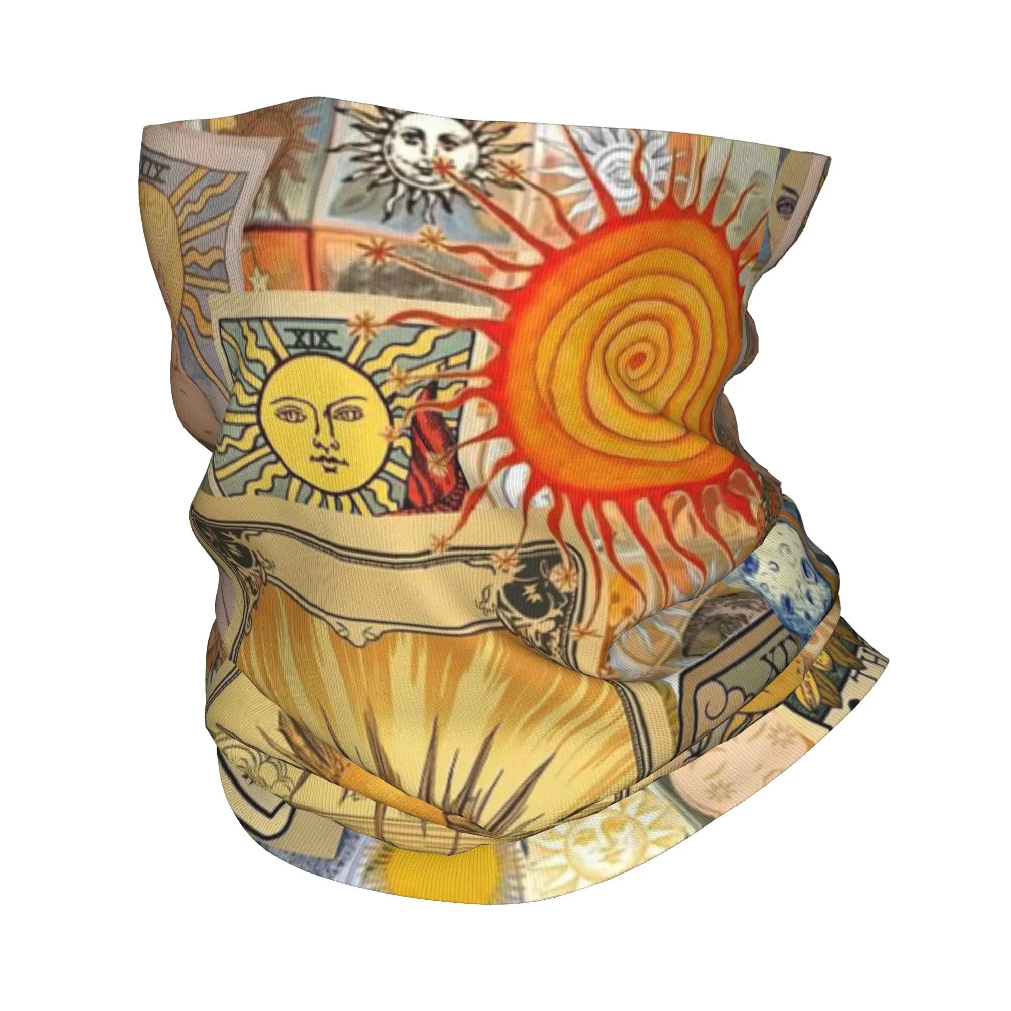 Bandana con stampa The Sun Tarot Card, scaldacollo, sciarpa avvolgente stampata, passamontagna multiuso per sport all'aperto, unisex, per adulti
