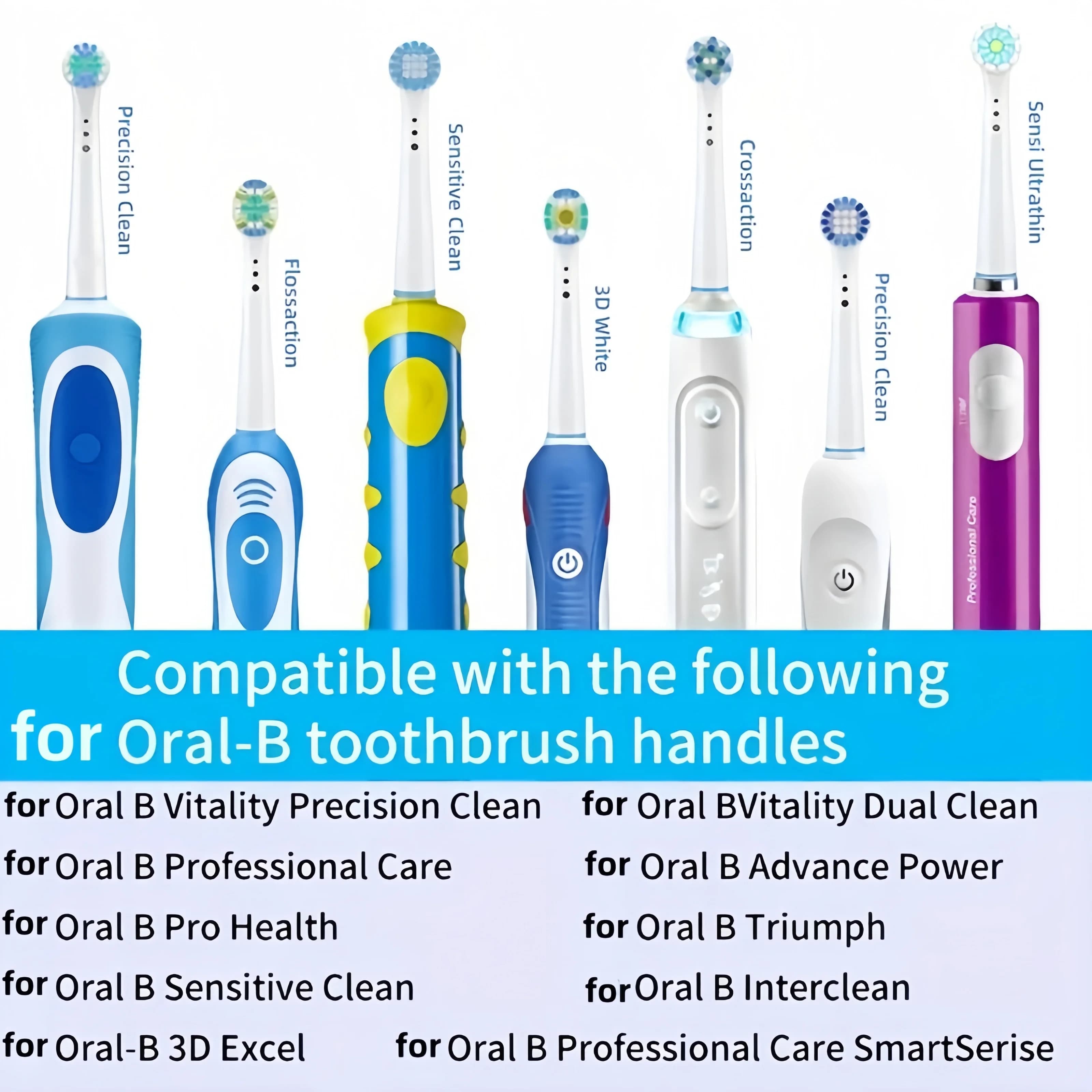 10 testine di ricambio per spazzolino compatibili con le testine per spazzolino elettrico professionale Oral-B Braun