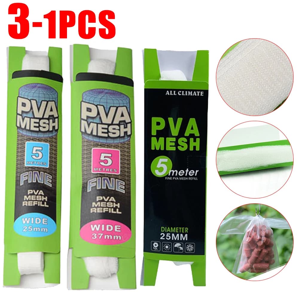 PVA Mesh solubile in acqua Fish Bait Bag Refill Carp Feeder Trap Bait Nets attrezzi da pesca 25mm PVA Mesh Fishing Kayach accessori