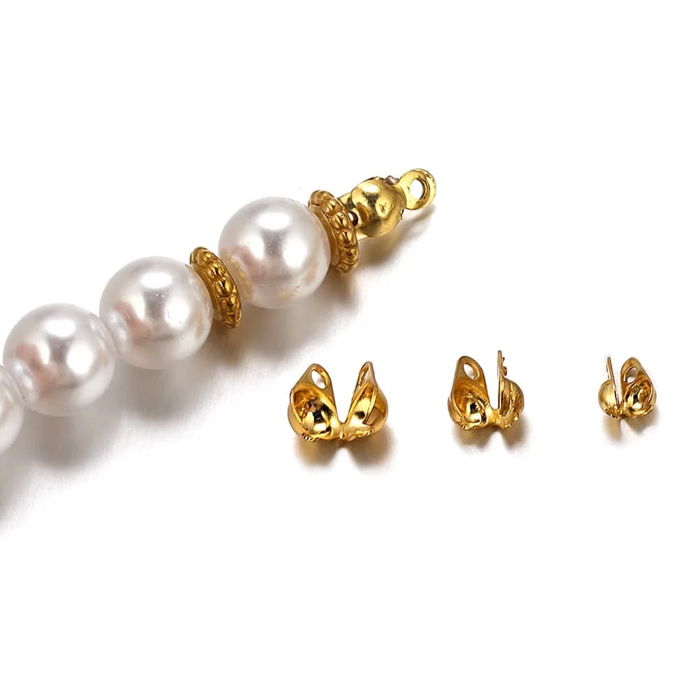 50/100 pieces stainless steel clasp hooks beads crimping connectors end connectors for beads necklaces jewelry diy making accessories