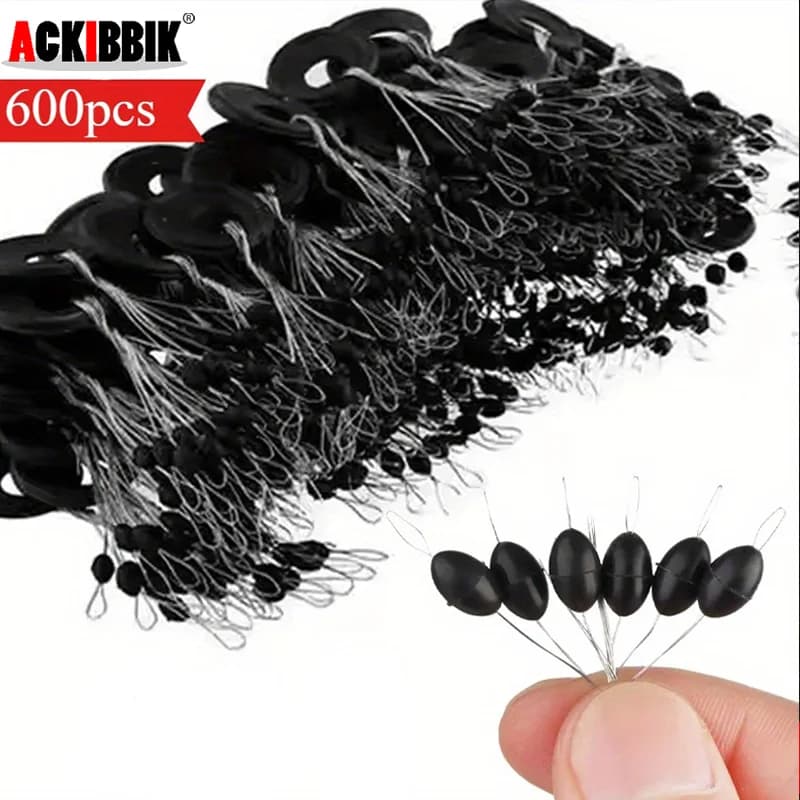 Ackibbik 600 pieces Fishing Bobber Stop Bobber Stop Rubber Bobber for Linger Slip Bobber
