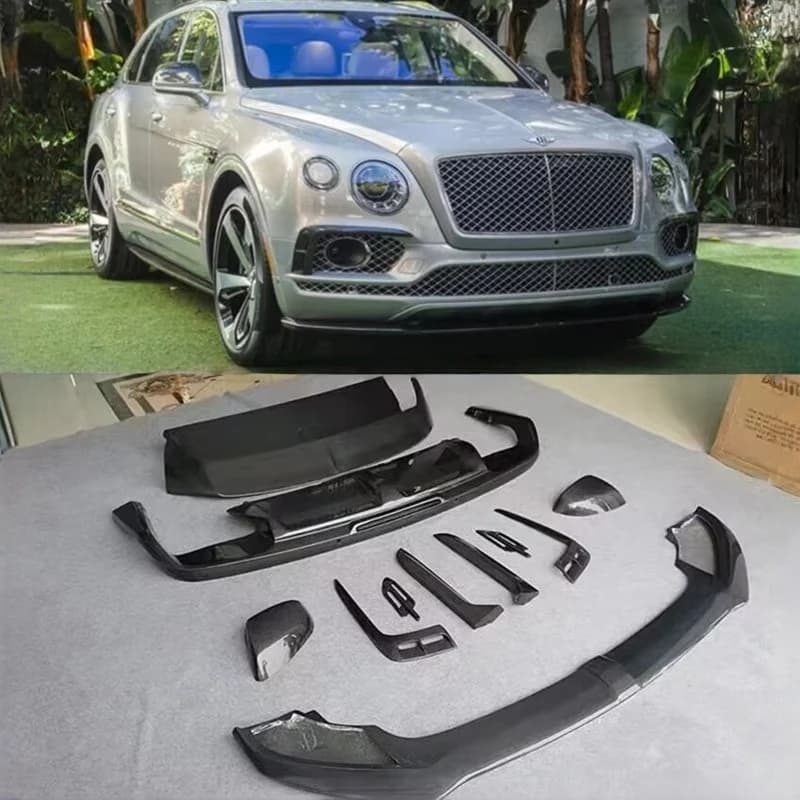 Real Carbon Fiber For Bentley Bentayga 2016-2022 Front Lip Rear Diffuser Bumper Spoiler Fog Lamp Air Outlet Mirror Cover Refits