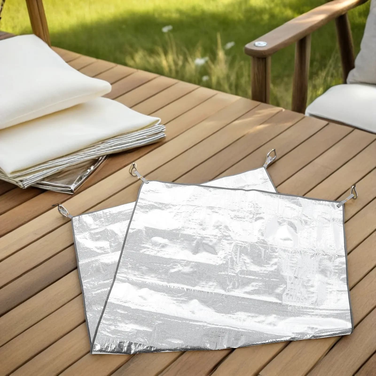 Insulated Camping Mat Waterproof in Aluminium, Thermal Mat, Picnic Carpet for Exterior, Sand Cover for Tent