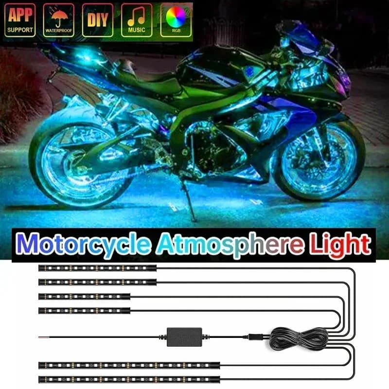 1 Piece Decorative Lamp for Auto 12V, RGB LED Strip Waterproof App Controlable, Flexible Lighting for Auto and Moto