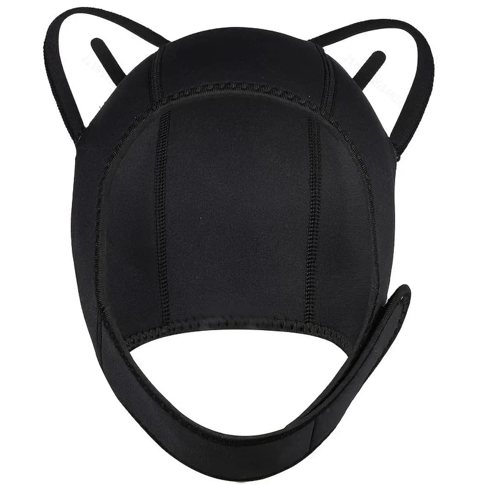 Cappuccio per Muta Subacquea in Neoprene con Orecchie da Gatto, Impermeabile, per Immersione e Nuoto, con Cinturino Sottogola, Elastico e Spesso