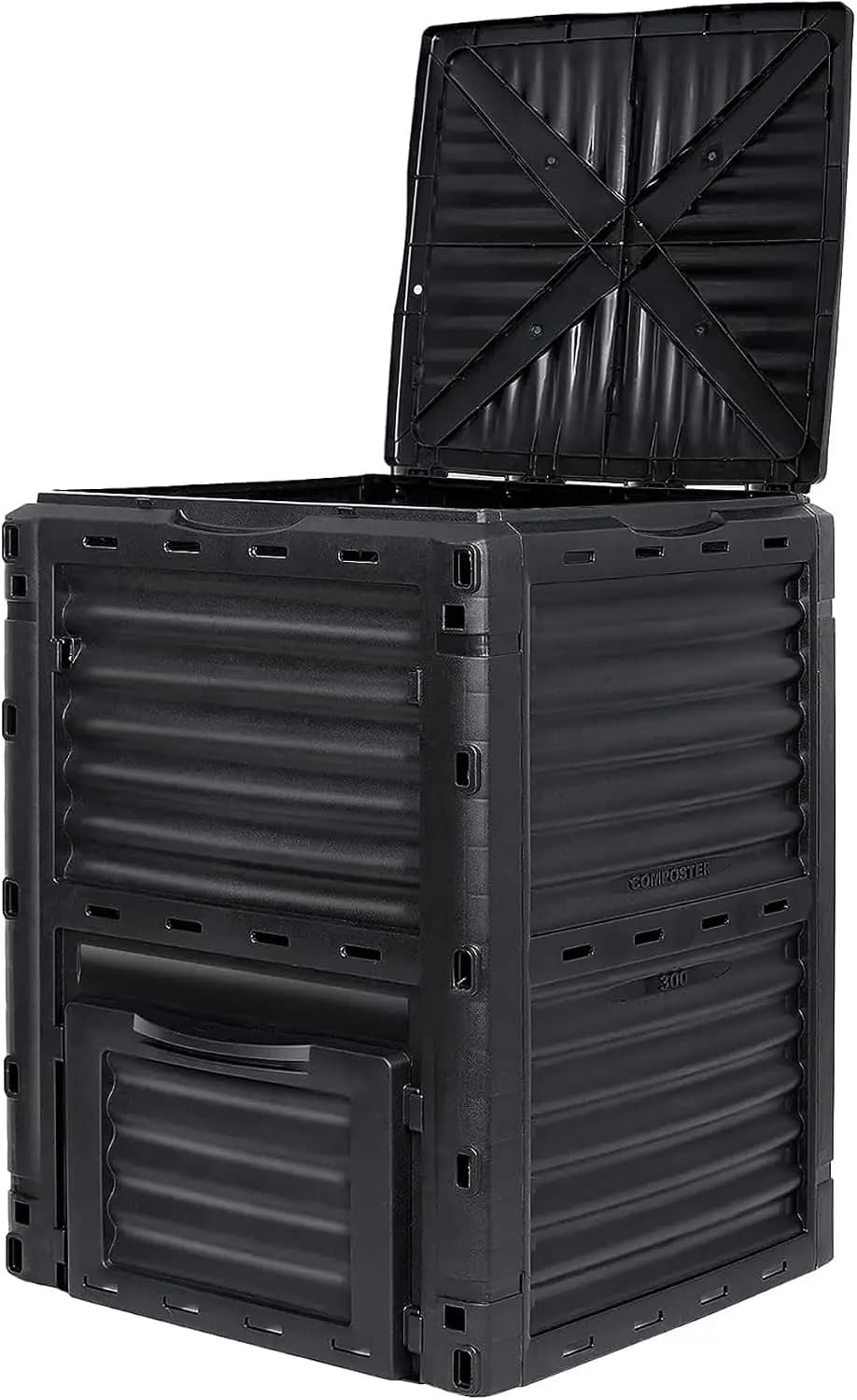 Simply Bio Garden Compost Bin from BPA-Free Material - 80 Gallon (300 L) Large Outdoor Compost Bin, Easy Assembly, Lightweight, Fast Soil Creation, Black