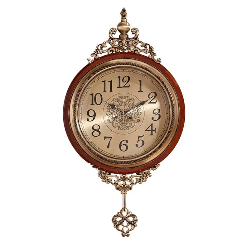 Orologio da Parete di Lusso Europeo dal Design Vintage con Pendolo, Orologio Digitale alla Moda per Arredamento Casa