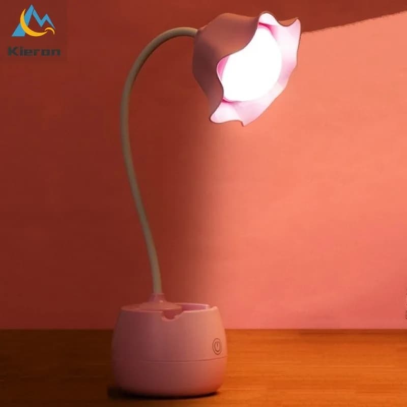 Lampada da scrivania a LED moderna nordica per protezione degli occhi Camera da letto Studio Comodino Cambio direzione Lampade da tavolo Soggiorno Decor Lampada da terra Lotus