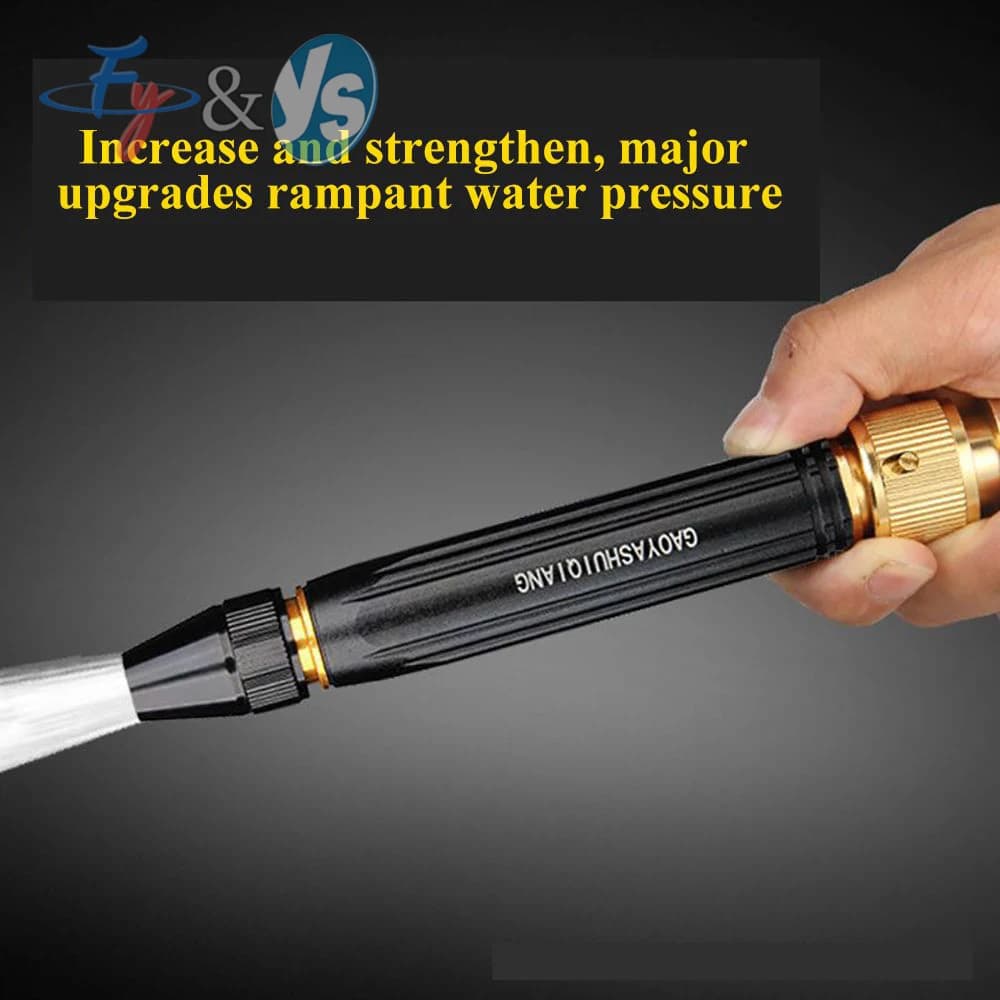 Ugello per pistola ad acqua ad alta pressione regolabile 16,8 cm nero, ugello a spruzzo diretto con connettore in ottone per giardino e autolavaggio