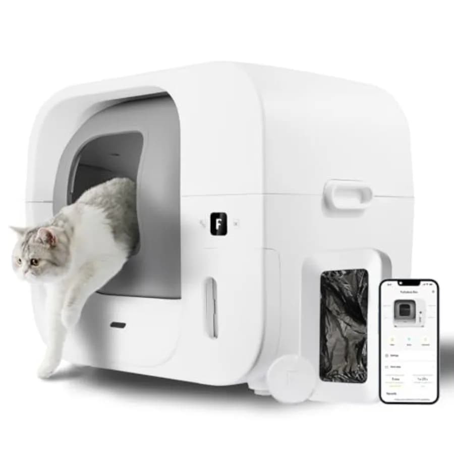 True OdorFree Autopulente e imballaggio Lettiera automatica per gatti con sistema SelfPack e ricarica Controllo APP Spazio extra large D
