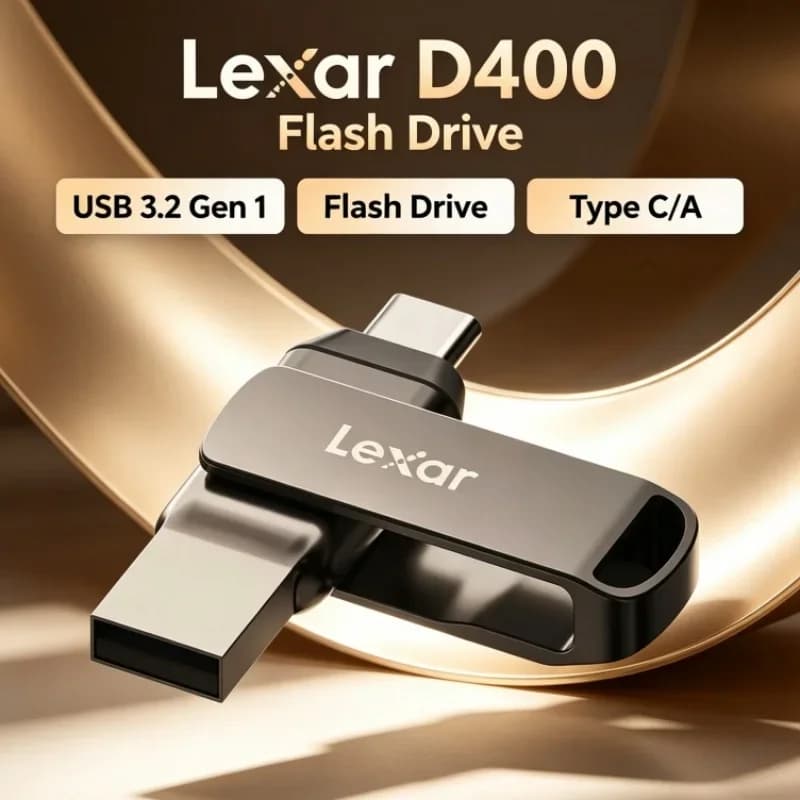 Lexar JumpDrive D400 USB Flash Drive 32GB 64GB 128GB 256GB Dual Slot Type C/A USB 3.2 Gen 1 For Tablet/Phone