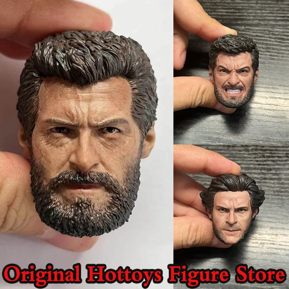 4 Style 1/6 Scale Male Soldier Head Sculpture Wolverine Super Hero Head Carving For 12-inches Action Figure Model Doll Toys