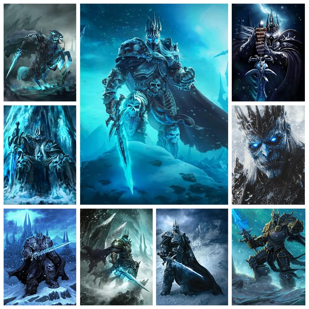 For World of Warcraft Lich King Diamond Painting Kit Game Mural DIY Diamond Embroidery Boys Gifts Creative Home Decor