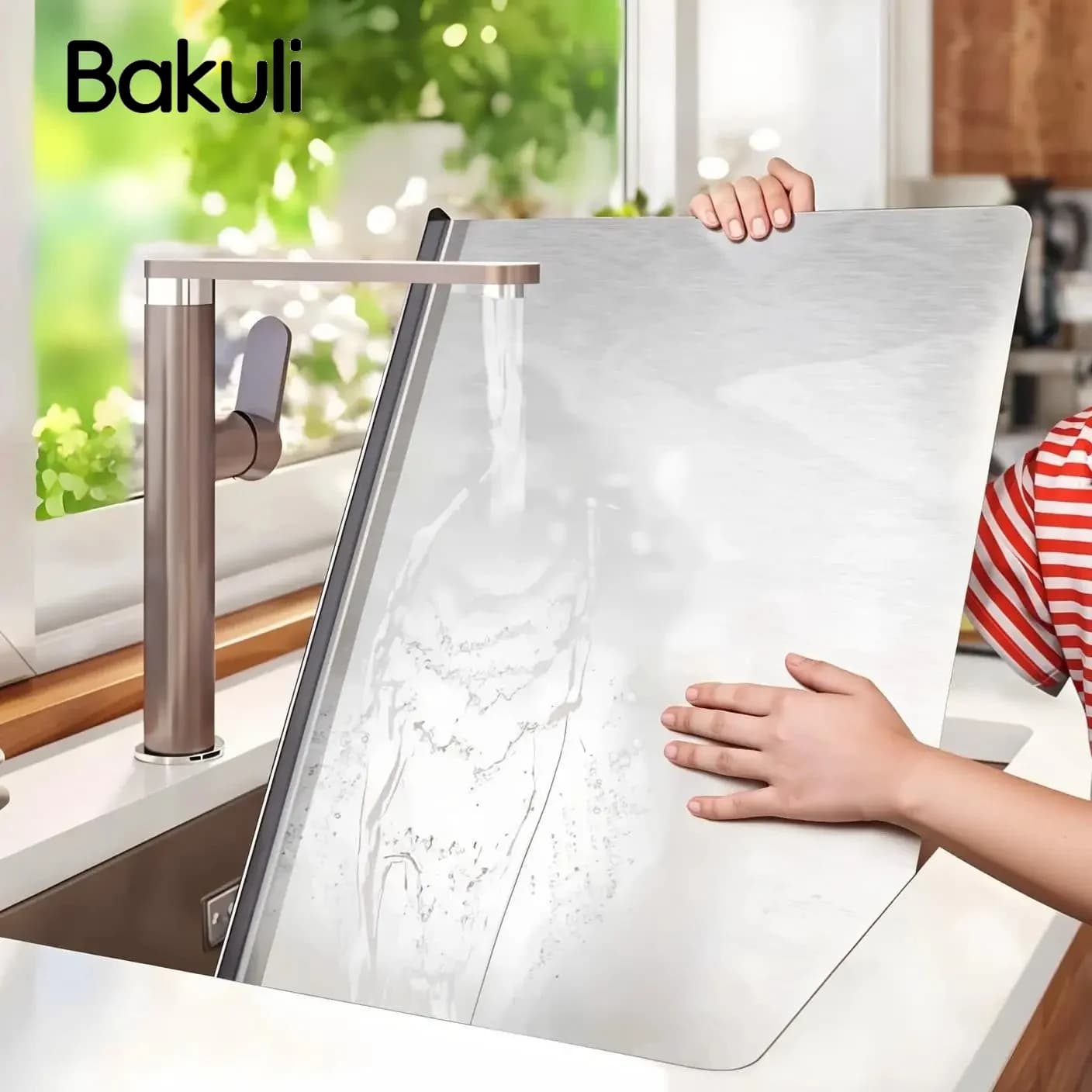 304 Stainless Steel Cutting Board, Multi-use for Dough Kneading, Chopping, Fruit Cutting, Antibacterial Kitchen Surface
