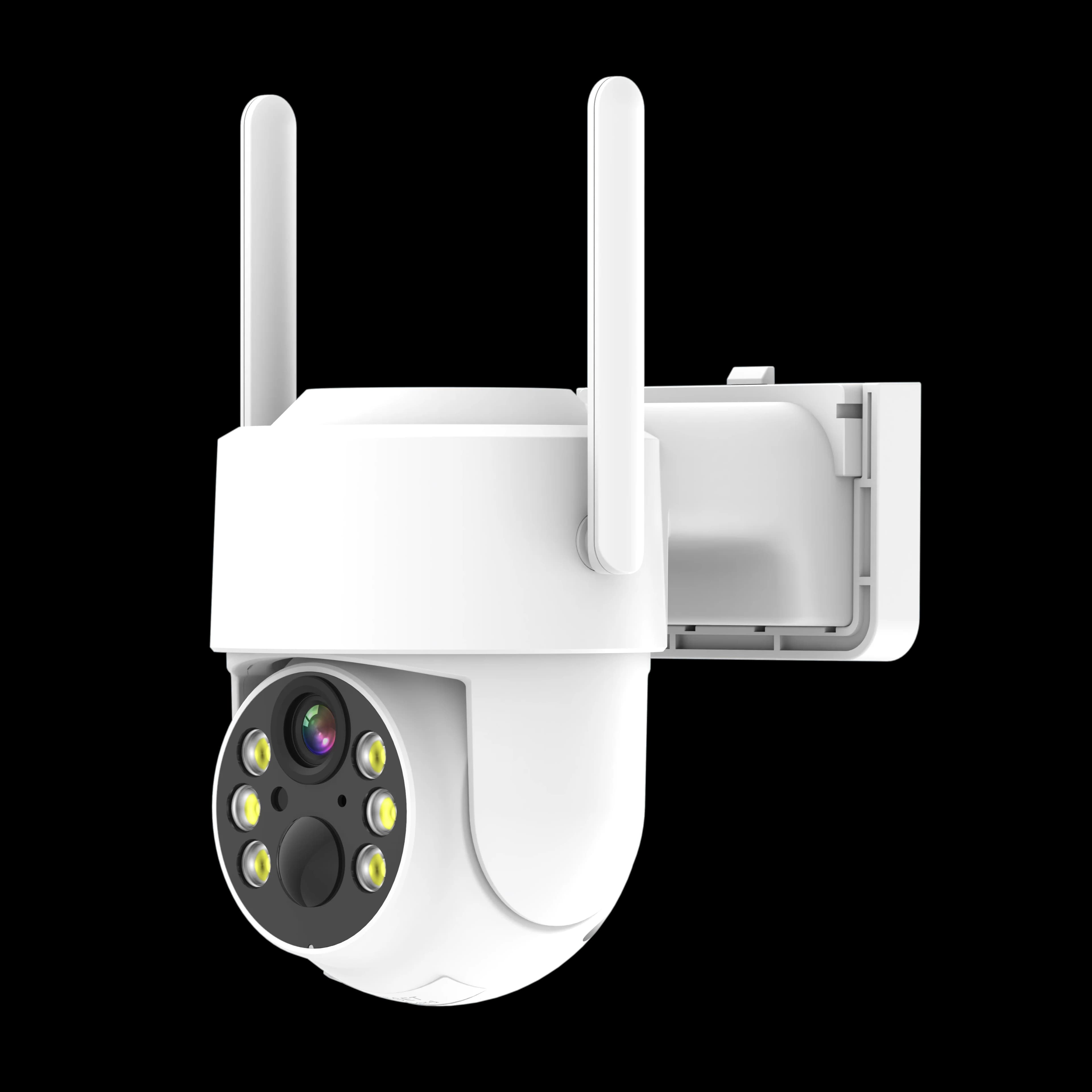 Telecamera di sicurezza domestica intelligente HD da 4 MP IP65 Visione notturna WiFi impermeabile a colori con pannello solare Telecamera PTZ esterna a bassa potenza