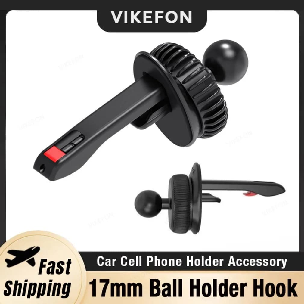 Supporto per cellulare GPS Supporto per supporto per telefono per auto universale con testa a sfera da 17 mm Base per staffa per gancio di sfiato per presa d'aria automatica
