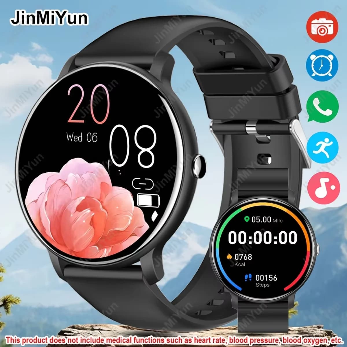 1.5-inch Full-Screen Touch Sports Smartwatch, Suitable for Men and Women, Outdoor Sports Smartwatch with Wireless