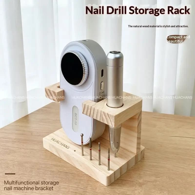 DIY Manicure Nail Drill Bits Holder 1Pcs Premium Wood Storage Rack for Home Salon Summer Nail Art Creation