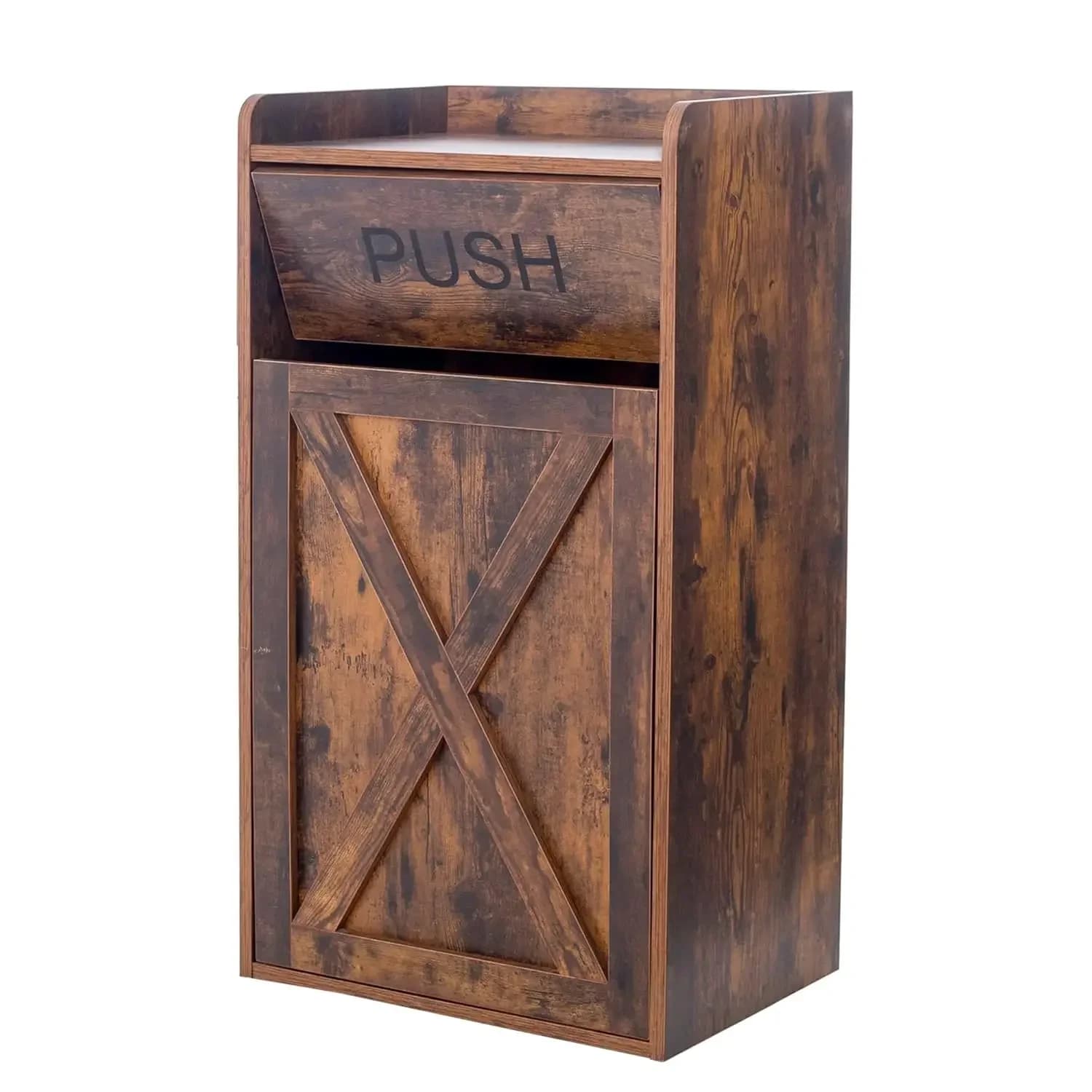 13 Gallons Tilt Out Trash Cabinet, Hidden Trash Can Cabinet Wooden Tilt Out Pet Proof Hidden Trash Bin Cabinet for Kitchen Livin