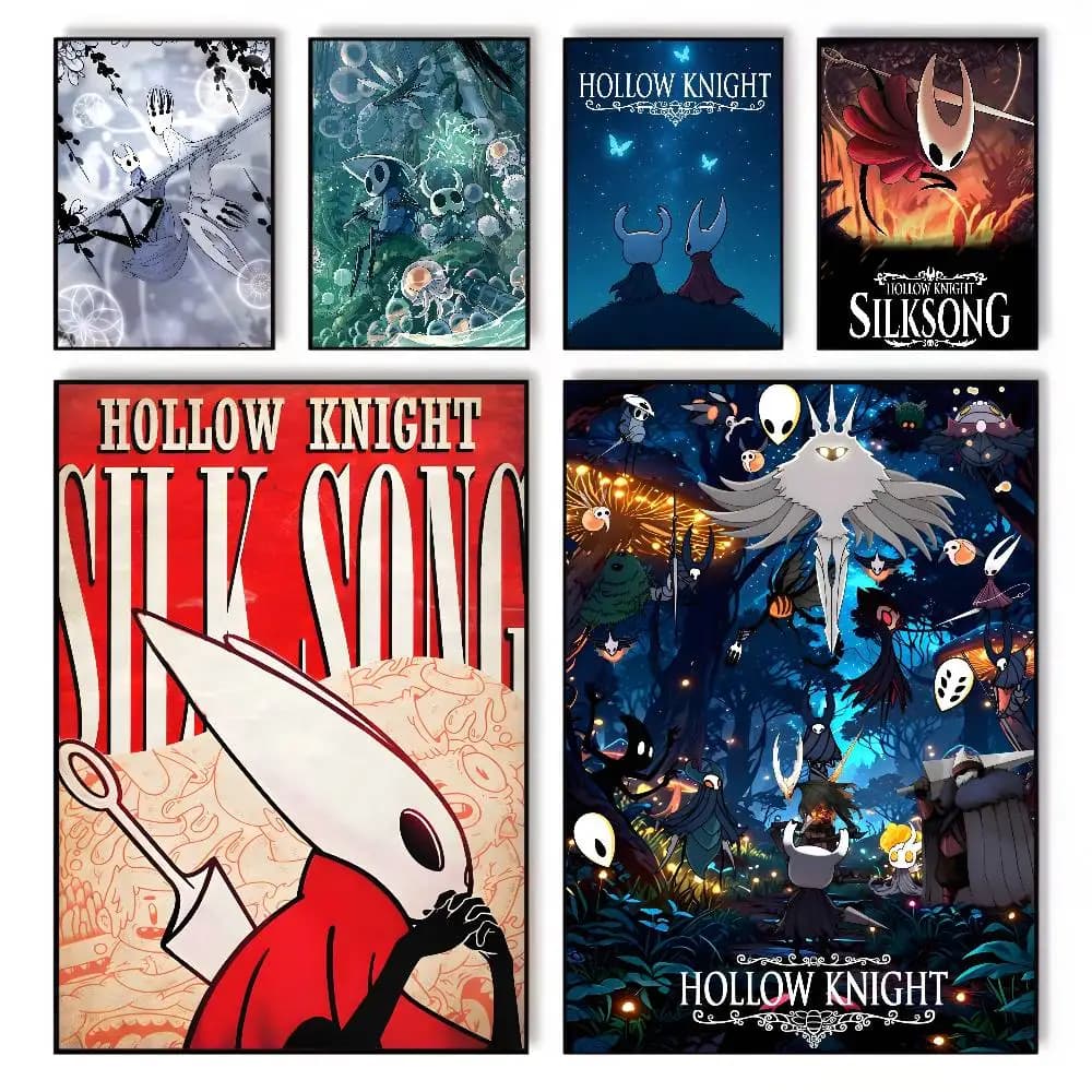 Characte Gioco Hollow Knight Silksong-Cool art tela HD stampa estetica carta da parete per soggiorno bar moda decorazioni per la casa