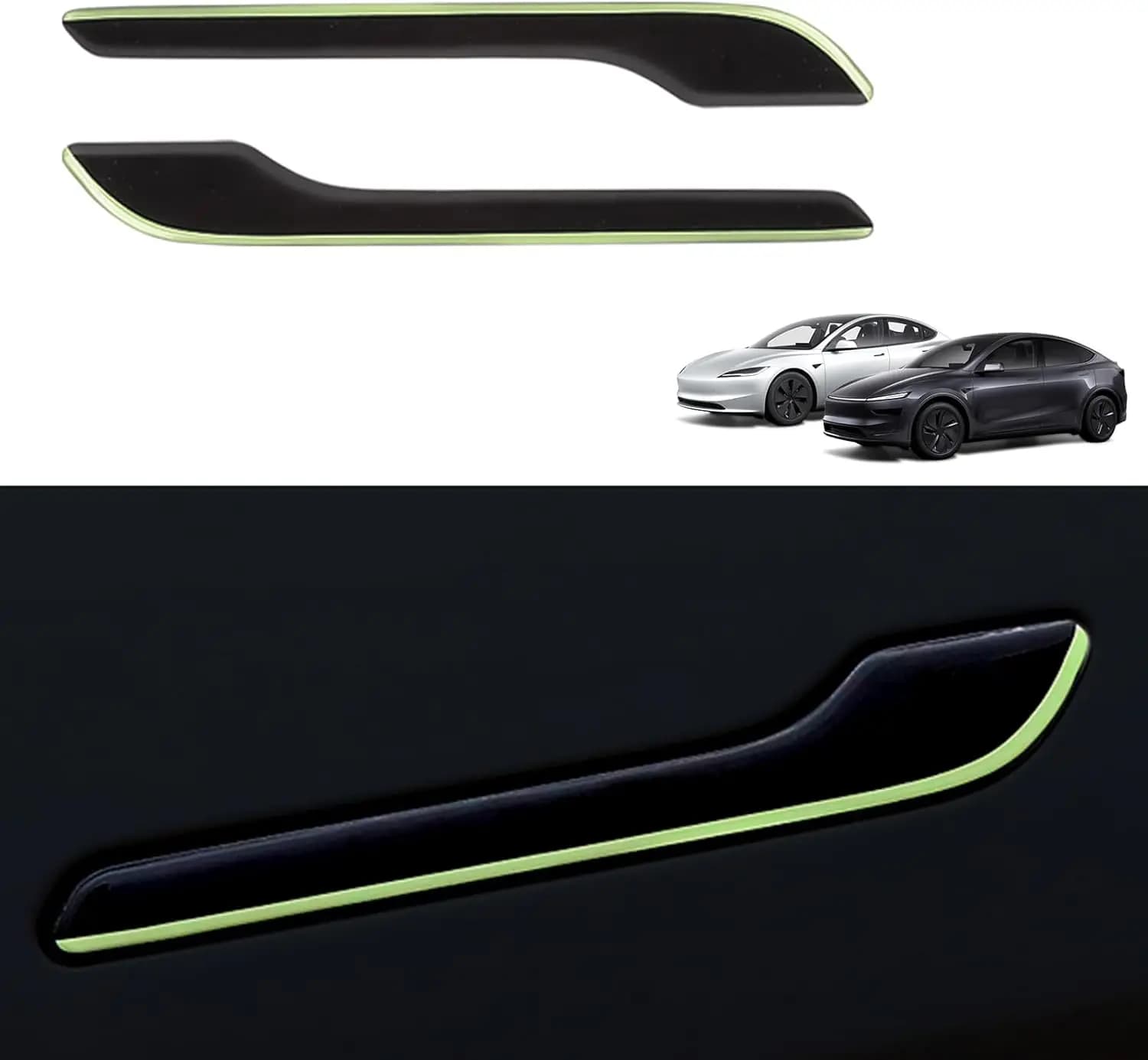 Adesivo per Auto Tesla Model 3 Y Highland Juniper 2021-2026, Copri Maniglia Porta Luminosa, Kit Protettivo per Maniglie, Accessori Auto