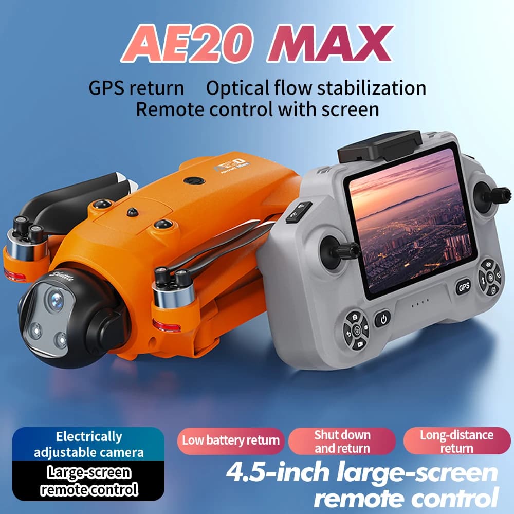 HOT AE20 MAX GPS Drone Can Airdrop funzione 22min Volo con schermo Evitamento ostacoli Trasmissione vocale remota Giocattolo senza spazzole