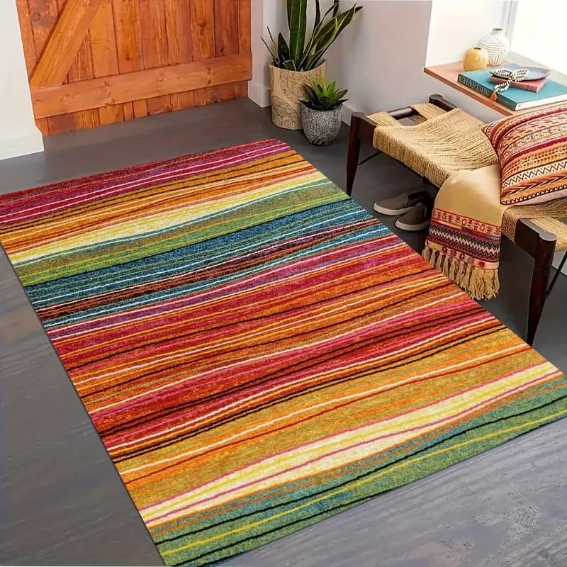 Tappeto in flanella con motivo a quadri VIKAMA per cucina, bagno, soggiorno, camera da letto, tappeto, cameretta per bambini, tappetino per terrazza all'aperto, decorazioni per la casa