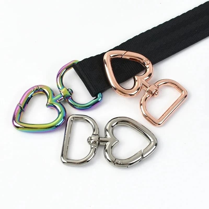 10PCS Metal Buckles Set for Bag Strap Lobster Clasp Heart Ring Dog Collar Chain Snap Hooks DIY Hardware Accessories
