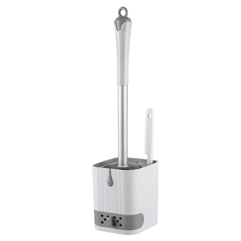Ergonomic Wall Mount Toilet Brush Set Built-in draining tray Durable Bristles Toilet Cleaning Brush ventilated anti-mold