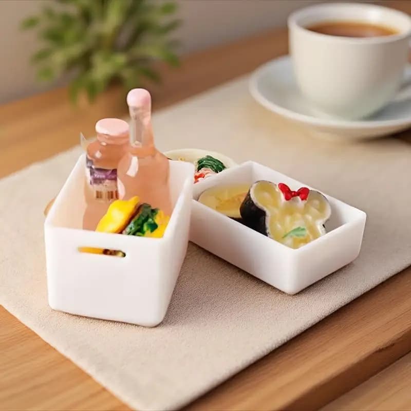 Set di 4 Mini Contenitori con Coperchio, Modello 1/12 per Casa delle Bambole, Accessori in Miniatura per Giocattoli