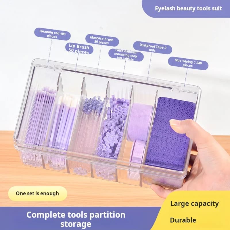 Purple pink same color beauty tools for eyelashes dress cleaning rod small cotton ball brush mascara glue for eyelashes Combination of cups