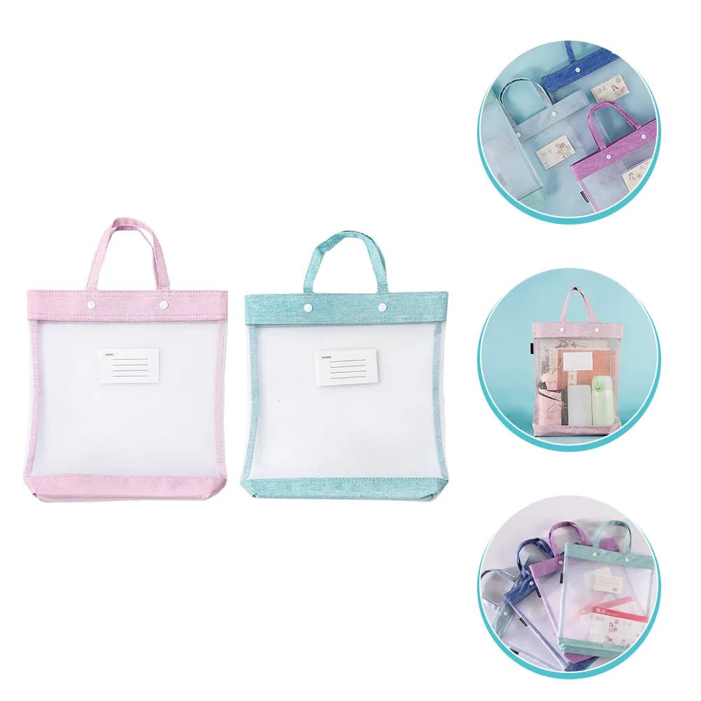 2 Pezzi Cartelle Portadocumenti con Bottone a Pressione, Borsa Portadocumenti Portatile Leggera, Organizzatore per Documenti, Contanti, Contratti, Casa e Ufficio