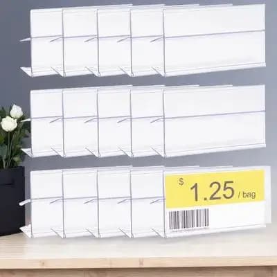 30 Pezzi Porta Prezzi Trasparenti in Plastica, Espositori per Etichette per Supermercati e Negozi al Dettaglio, Segnaprezzo per Scaffali