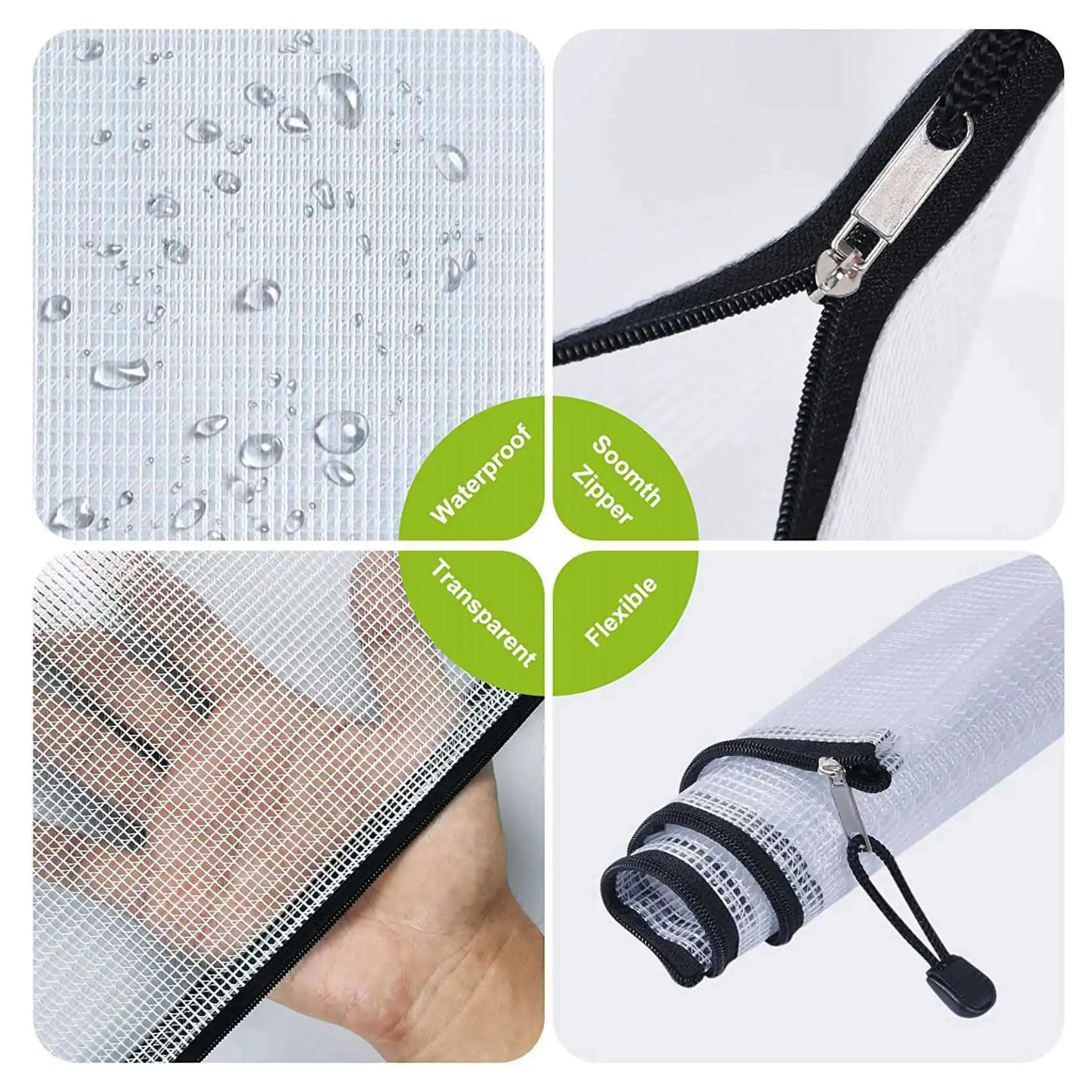 Ingenious-36PCS A3 Folder, Information Zipper Bag Plastic Wallet Mesh File Bag Zipper Bag Zipper Wallet