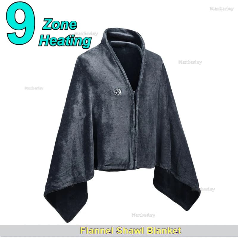 Riscaldamento elettrico Scialle Coperta Cappotto Ricarica USB Riscaldamento a 9 zone Ufficio Caldo Riscaldamento domestico Mantello Trench Uomo Donna Giacca in pile