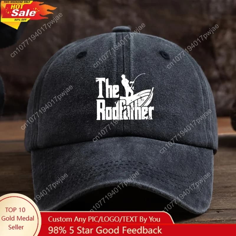 Elegant unisex duck beak cap with fun fishing print: modern and versatile outdoor hat