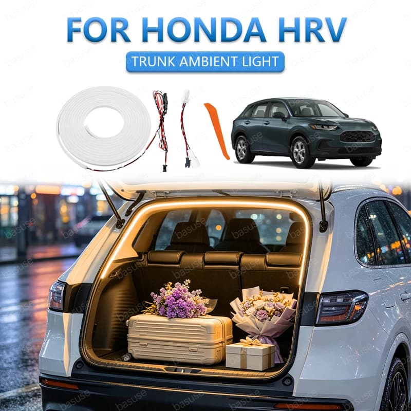 FOR HONDA HRV 2023-2024 Rear Trunk LED Lights Bar Strips Trunk Interior Decorative Lamp Strip Luggage Atmosphere Light