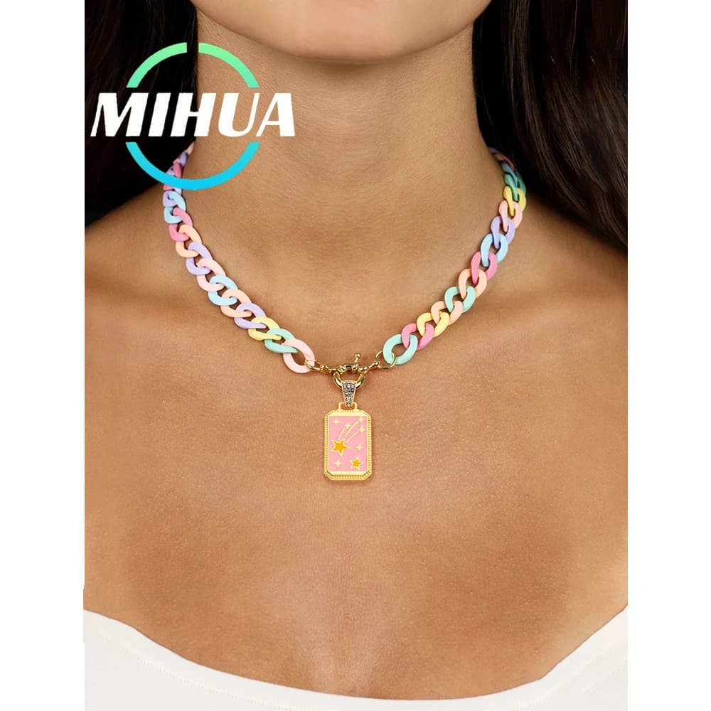 Collana con ciondolo a forma di carta dei Tarocchi Meteor, placcato oro 18k, ciondoli per creazione gioielli, artigianato con smalto a goccia, ciondolo a stella fai da te, regalo in rame