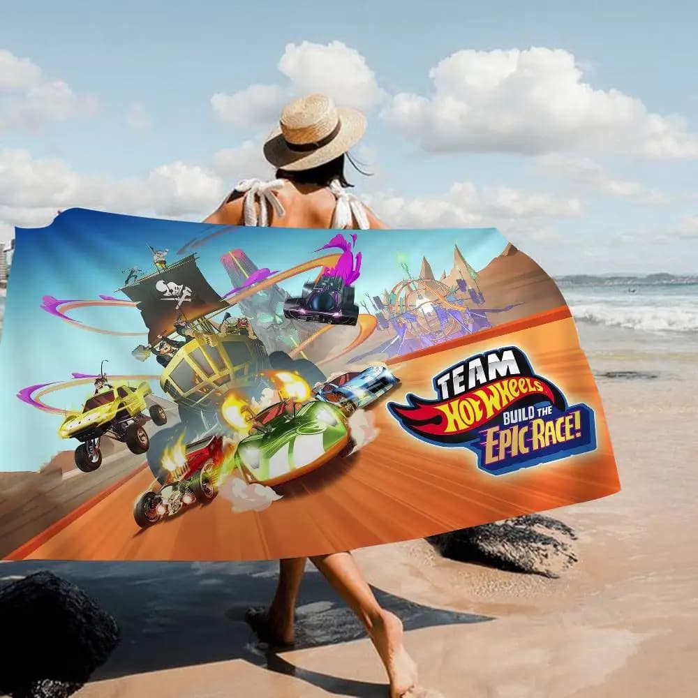Cartoon Hot Wheels Toy Anime Beach Swimming Towel Soft Absorbent Washcloth Children's Gifts For Kids Travel Camping Gym