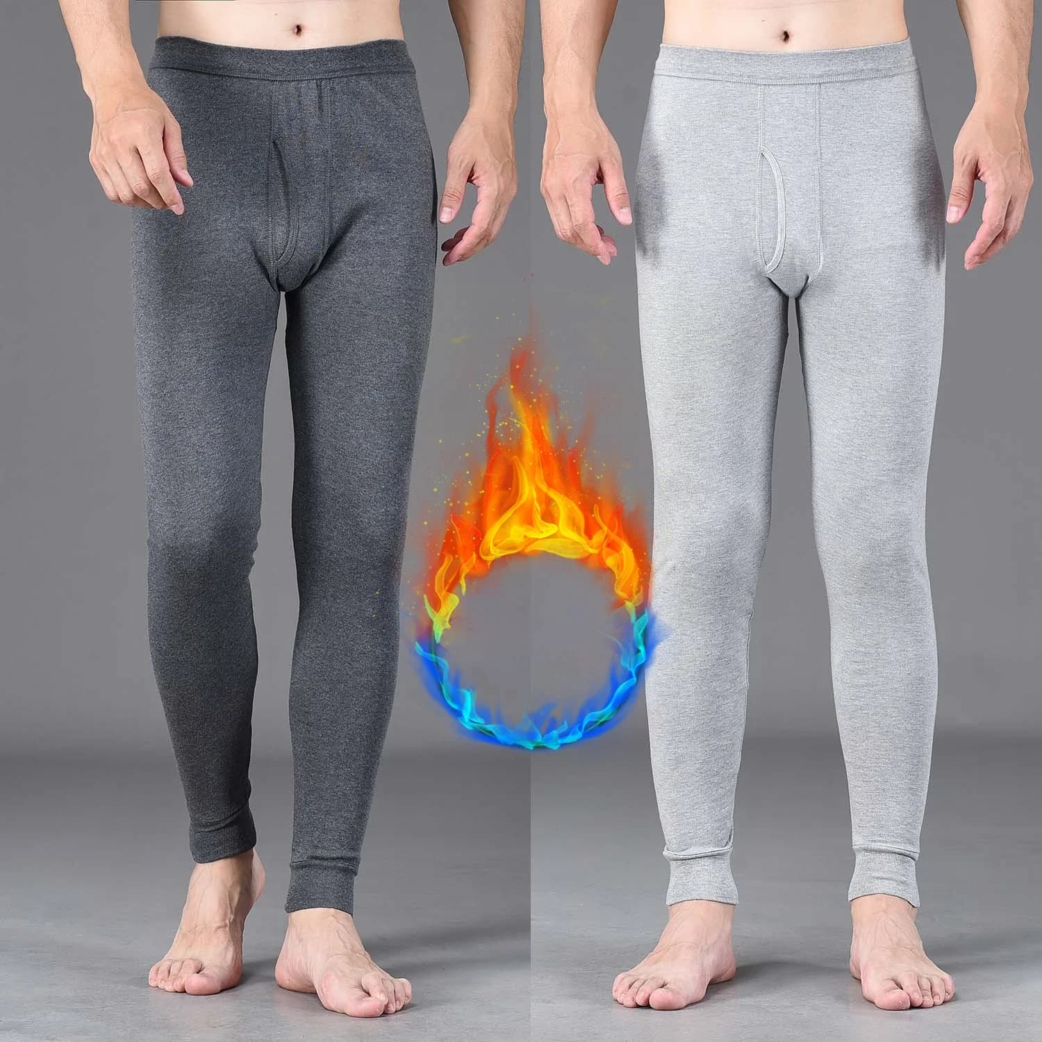 Pantaloni intimi termici in puro cotone 100% Pantaloni intimi da uomo Legging Collant Pantaloni invernali in lana di cotone